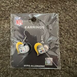 NFL Pittsburgh Steelers Heart Earrings